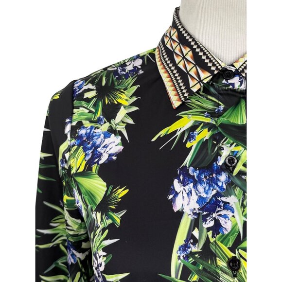 Vtg Y2K Wielisa 100% Silk Floral Button Down L/S Blouse | Quiet Luxury Resort XS - Picture 3 of 16